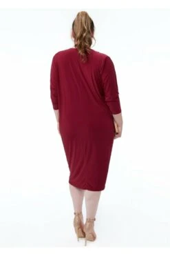 Goddiva Loose Fit Midi Dress With Asymmetric Neck - Wine 5 Goddiva Loose Fit Midi Dress With Asymmetric Neck - Wine -Yumi Clothing Shop rueOoY0T 5914