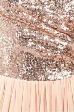 Goddiva Cowl Back Sequin & Chiffon Maxi Dress - Champagne -Yumi Clothing Shop sDKAzLLc 3595