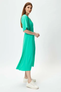 Liquorish Mint Green Midi Wrap Dress With Short Sleeves -Yumi Clothing Shop sYUcYUmM 8720