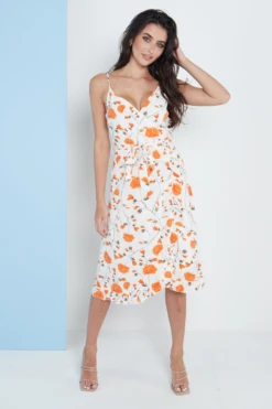Lilura London White Floral Print Cami Midi Dress -Yumi Clothing Shop ssnPHEJ0 15706
