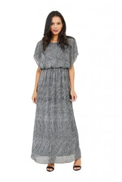 Mela London Silver Shimmer Maxi Dress