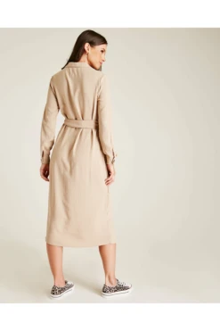 Dusty Pink Belted Shirt Dress | Beige -Yumi Clothing Shop tCc5eHA8 12027