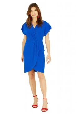 Mela London Blue Wrap Front Dress -Yumi Clothing Shop tCisqU1x 13514