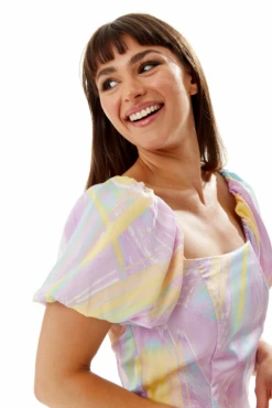 Liquorish Midi Square Neck Brush Stroke Print Dress In Lilac -Yumi Clothing Shop tPyCrlBY 10791