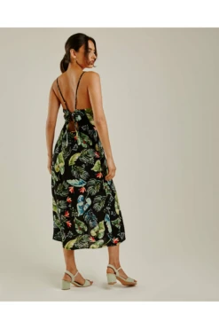 Dusty Pink Printed Strappy Maxi Dress | Black -Yumi Clothing Shop thWkw4fo 11532