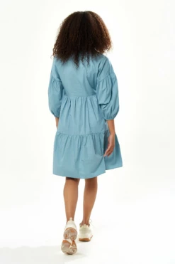 Liquorish Oversized Shirt Dress In Blue -Yumi Clothing Shop tvf1b6qu 11702