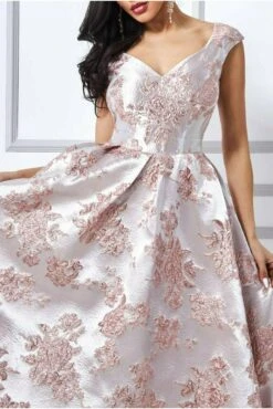 Goddiva Jacquard Off The Shoulder Midi Dress - Blush 7 Goddiva Jacquard Off The Shoulder Midi Dress - Blush -Yumi Clothing Shop twcqbt6E 9177