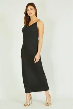 Mela London Black Satin Cowl Neck Maxi Dress 10 Mela London Black Satin Cowl Neck Maxi Dress -Yumi Clothing Shop udhplHuv 13285