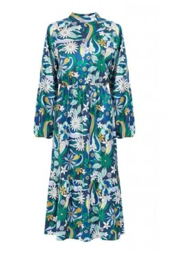 Yumi Seventies Floral Print High Neck Midi Dress -Yumi Clothing Shop v4PhOo9t 13364