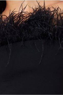 Goddiva Feather Boobtube Maxi Dress - Black 9 Goddiva Feather Boobtube Maxi Dress - Black -Yumi Clothing Shop v9bxcVXv 13269