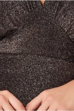 Goddiva Kimono Sleeve Lurex Midi Dress - Bronze -Yumi Clothing Shop vQylzD4l 12226