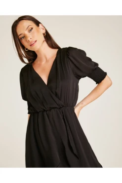 Dusty Pink Flared Hem Wrapped Dress -Yumi Clothing Shop vWdqDOxr 12041