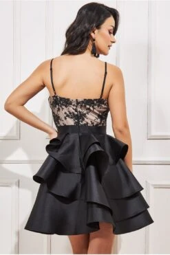 Goddiva Layered Frilled Midi Dress - Black -Yumi Clothing Shop vawPUotA 15111