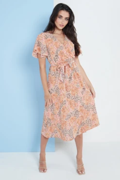 Lilura London Angel Sleeves Midi Wrap Dress -Yumi Clothing Shop vjsqkJJN 15711