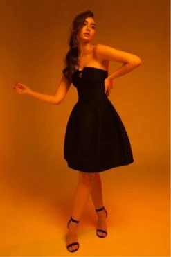 Double Second Black Jacquard Strapless Skater Dress -Yumi Clothing Shop vmPq6EZn 14361