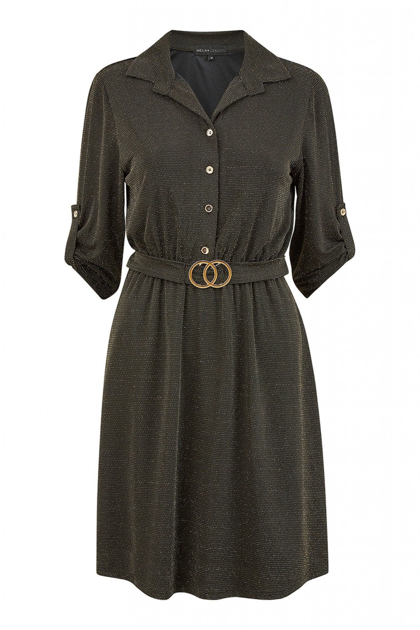 Mela London Black Sparkly Shirt Dress 4 Mela London Black Sparkly Shirt Dress - Image 4