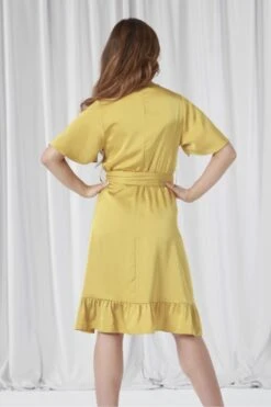Double Second Frill Wrap Dress With Tea Sleeve -Yumi Clothing Shop wUNIgtV8 14408