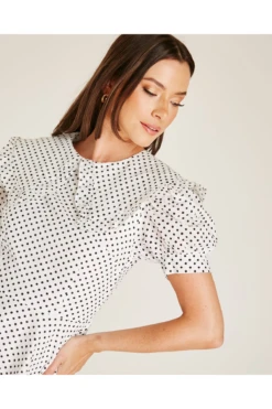 Dusty Pink Polka Dot Collar Mini Dress -Yumi Clothing Shop wfegBxIe 12033