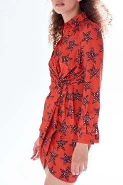 Liquorish Leopard Star Print Mini Dress With Collar -Yumi Clothing Shop xHIOqLNh 13824