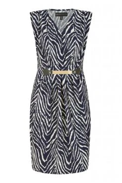 Mela London Navy Zig Zag Jersey Pocket Dress With Gold Bar -Yumi Clothing Shop xI0HXJeb 14767