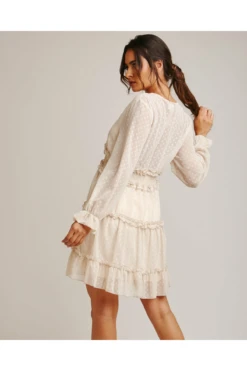 Dusty Pink Bobble Textured Frilled Mini Dress | Beige 7 Dusty Pink Bobble Textured Frilled Mini Dress | Beige -Yumi Clothing Shop xcElagiu 11523