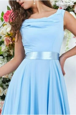 Goddiva Cowl Neck Chiffon Maxi Dress - Powder Blue -Yumi Clothing Shop xgCnj3ze 9164