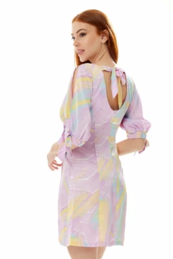Liquorish Mini Abstract Brush Stroke Print Dress In Lilac -Yumi Clothing Shop yI3DdZO8 10794