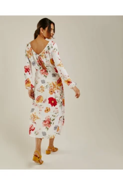 Dusty Pink Floral Chiffon Maxi Dress | White -Yumi Clothing Shop yplDTQvk 11531