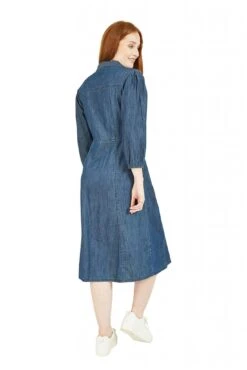 Yumi Chambray Shirt Dress With Puff Sleeves -Yumi Clothing Shop zV0hz9Yd 13943